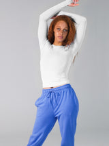 Thumbnail 2 of Halo Long Sleeve Hip Tee - White, 2 of 5