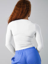 Thumbnail 5 of Halo Long Sleeve Hip Tee - White, 5 of 5