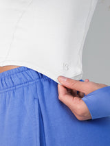 Thumbnail 3 of Halo Long Sleeve Baby Tee - White, 3 of 5