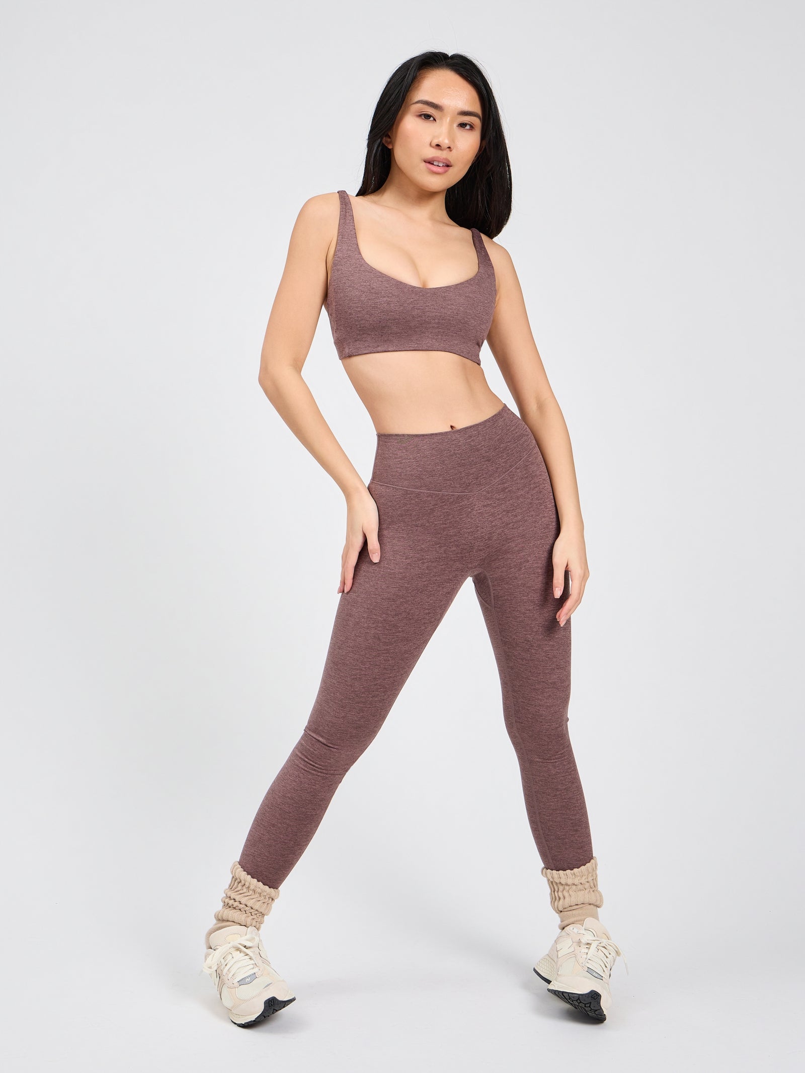 Dream Heathered Sports Bra - Mocha Berry