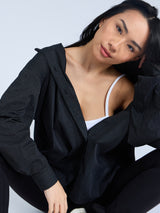 Thumbnail 7 of Boyfriend Button Up Shirt - Black Pinstripe, 7 of 8