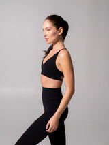 Thumbnail 3 of Girlfriend Reversible Sports Bra - Onyx Black and White, 3 of 10