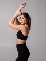 Thumbnail 2 of Reversible Sports Bra - Onyx Black and White, 2 of 8