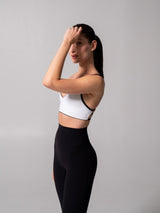 Thumbnail 4 of Girlfriend Reversible Sports Bra - Onyx Black and White, 4 of 10