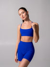 Reversible Sports Bra - Rio Blue and White