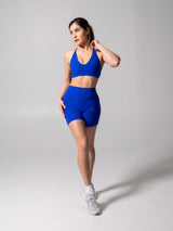 Thumbnail 3 of Girlfriend Reversible Sports Bra - Rio Blue and White, 3 of 9