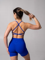 Thumbnail 7 of Girlfriend Reversible Sports Bra - Rio Blue and White, 7 of 9