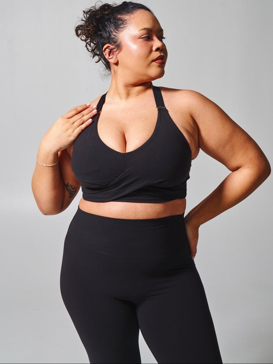 Candy Wrap Sports Bra - Onyx Black