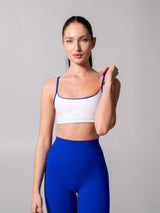 Thumbnail 2 of Reversible Sports Bra - Rio Blue and White, 2 of 10