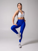 Thumbnail 4 of Girlfriend Reversible Sports Bra - Rio Blue and White, 4 of 9