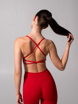 Thumbnail 9 of Girlfriend Reversible Sports Bra - Lipstick Red and Miami Vice, 9 of 12