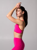 Thumbnail 6 of Girlfriend Reversible Sports Bra - Lipstick Red and Miami Vice, 6 of 12