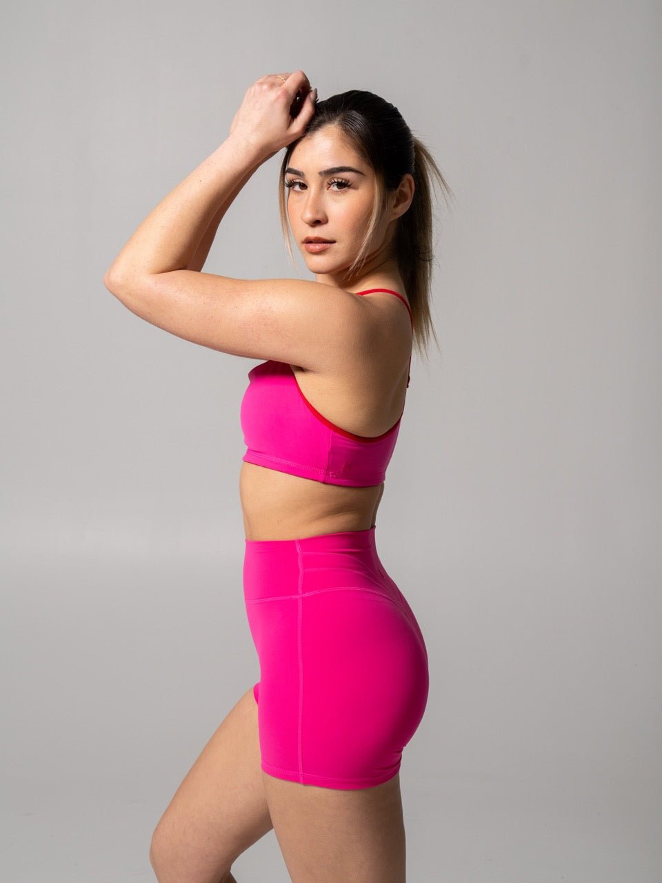 Reversible Sports Bra - Lipstick Red and Miami Vice