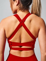 Thumbnail 5 of Candy Wrap Sports Bra - Lipstick Red, 5 of 6