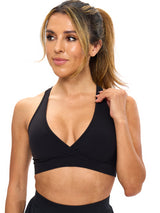 Thumbnail 3 of Reversible RacerBack Sports Bra - Onyx Black and White, 3 of 9