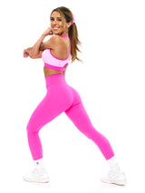 Thumbnail 6 of Reversible RacerBack Sports Bra - Hard Candy and Pink Starburst, 6 of 7