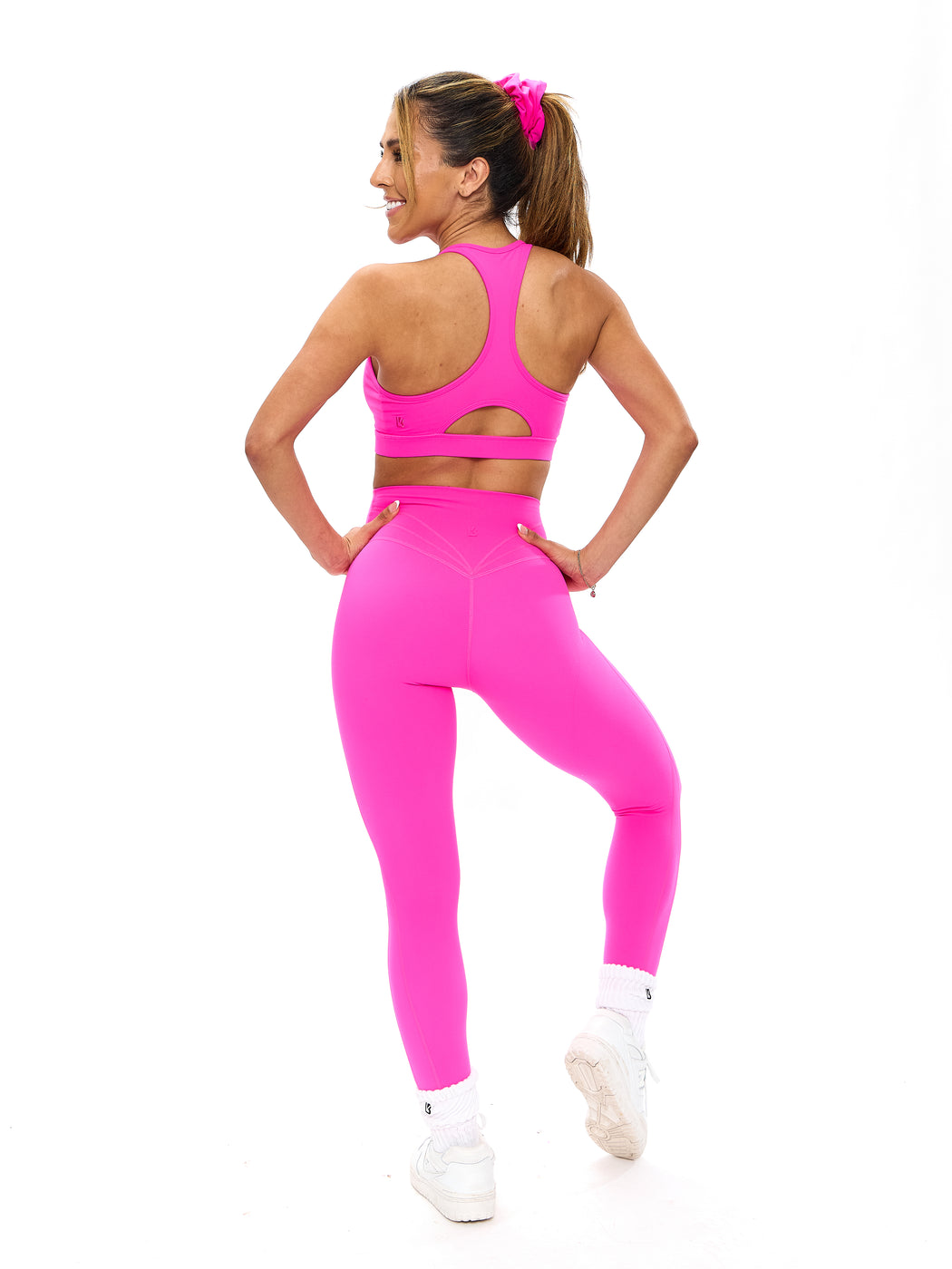 Reversible RacerBack Sports Bra - Hard Candy and Pink Starburst