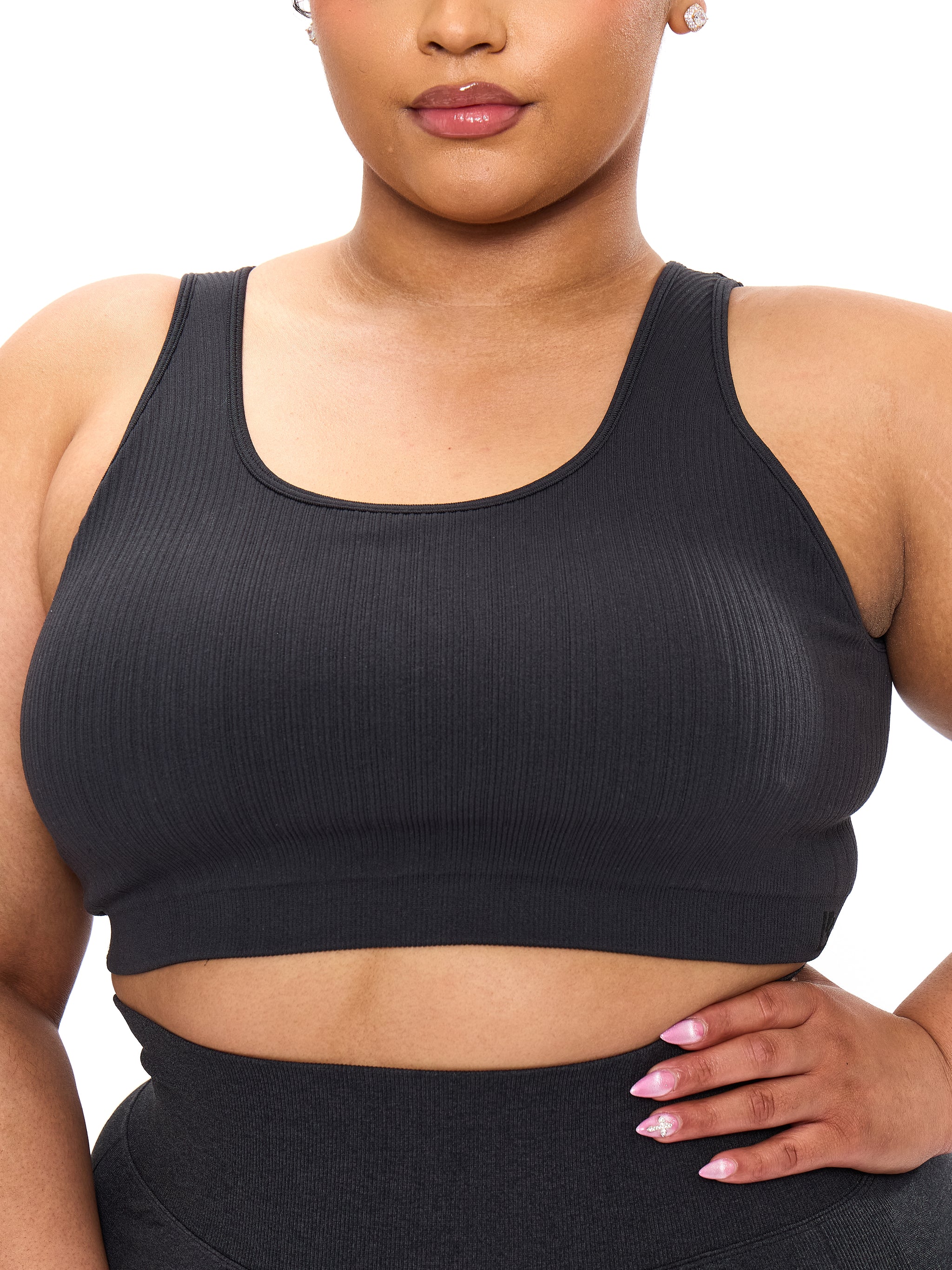 Scoop Seamless Sports Bra - Charcoal
