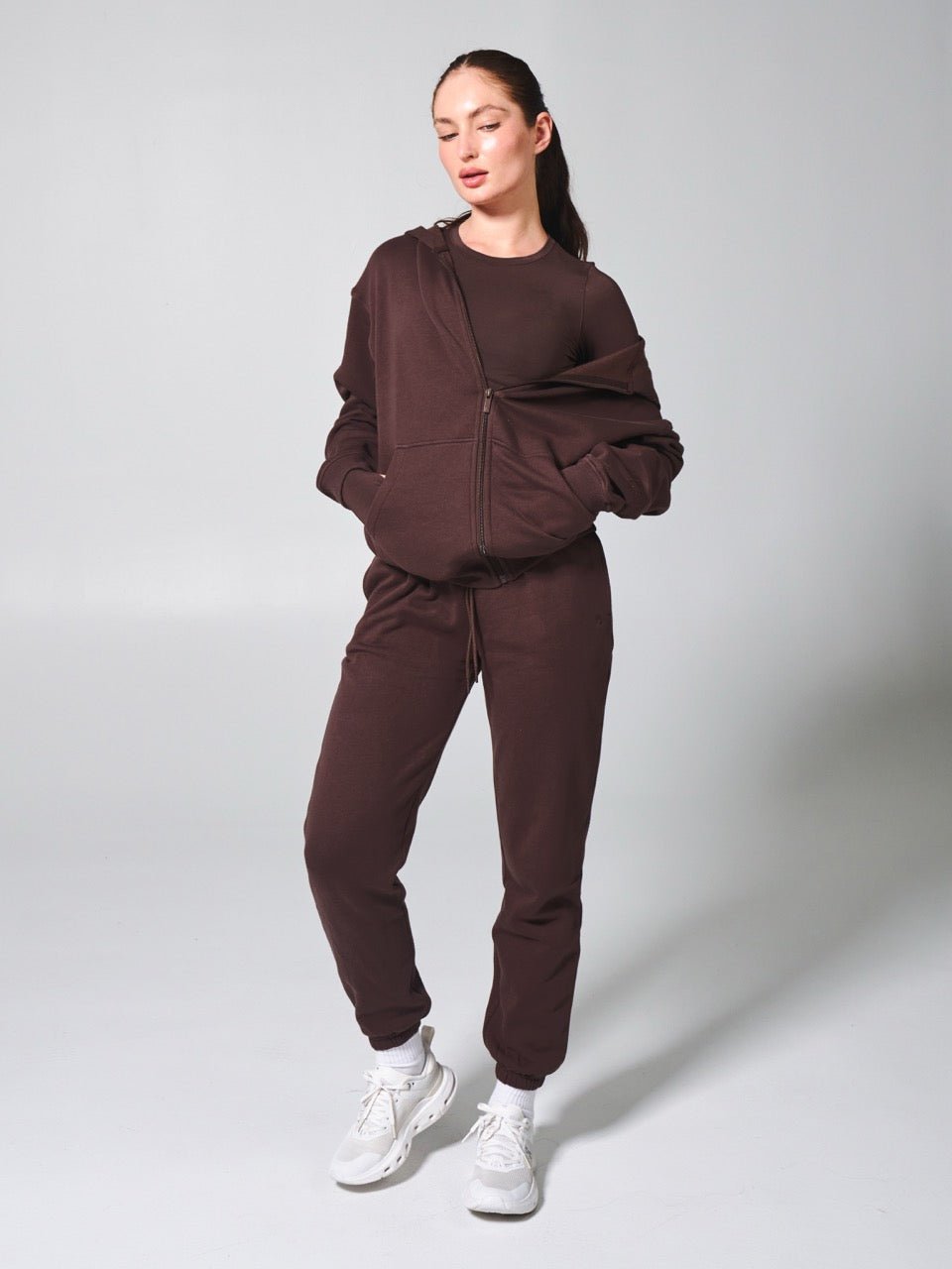 Threads Zip Hoodie - Espresso