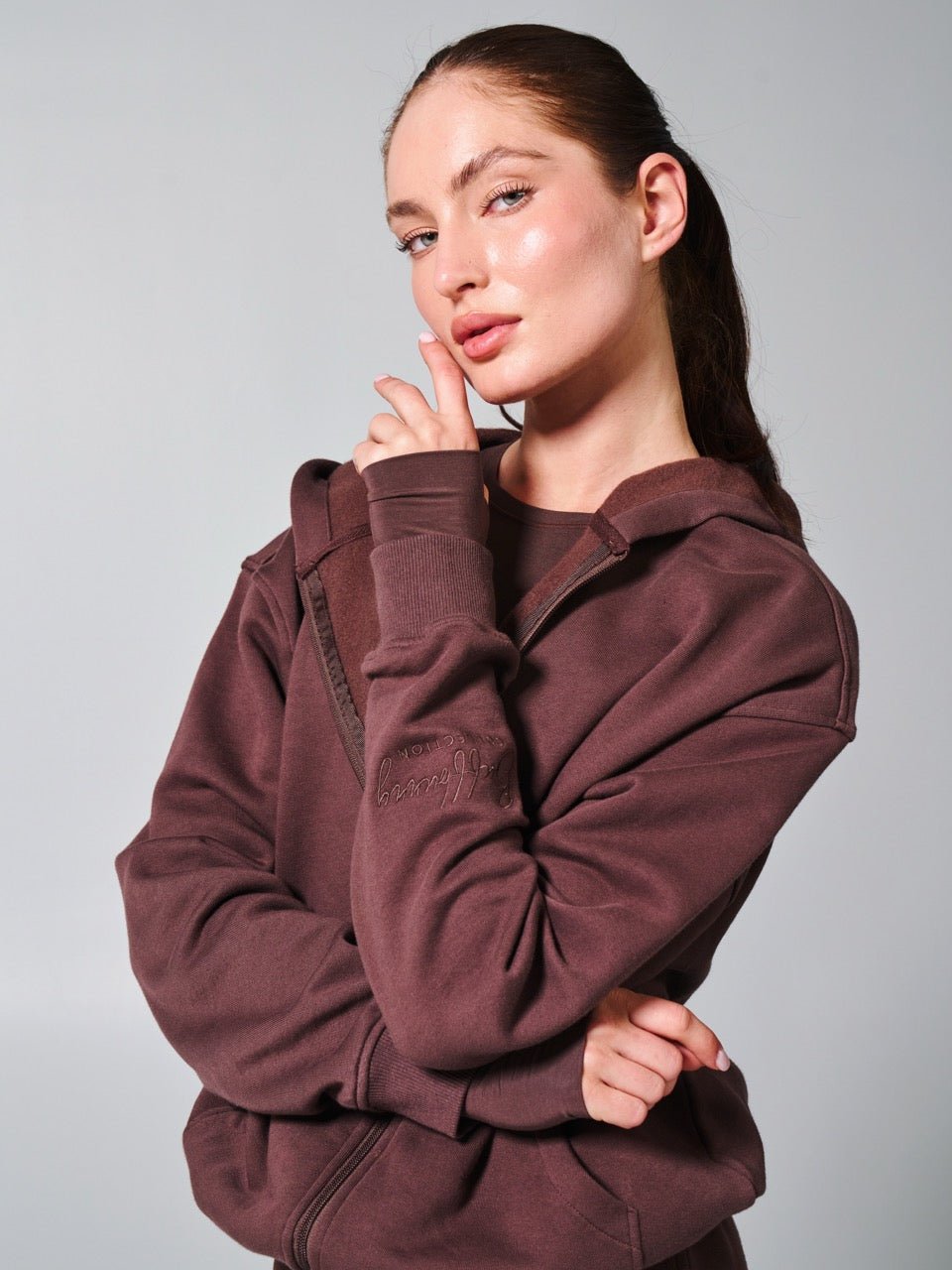 Threads Zip Hoodie - Espresso