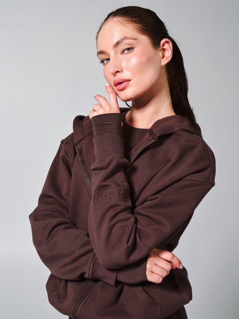 Threads Zip Hoodie - Espresso