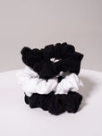 3 Pack Micro Nubre Scrunchie - Black and White