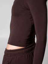 Thumbnail 7 of Halo Long Sleeve Hip Tee - Espresso, 7 of 7