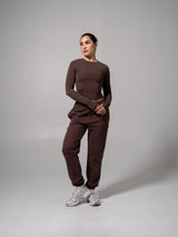 Thumbnail 3 of Halo Long Sleeve Baby Tee - Espresso, 3 of 7