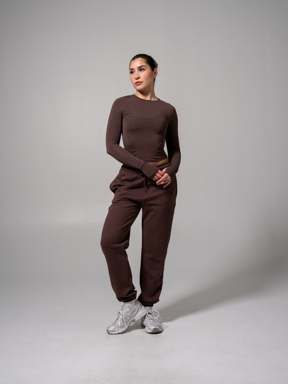 Halo Long Sleeve Baby Tee - Espresso