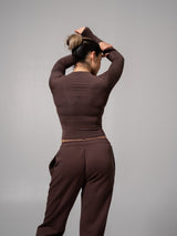 Thumbnail 5 of Halo Long Sleeve Baby Tee - Espresso, 5 of 7