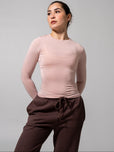 Halo Long Sleeve Hip Tee - Strawberry Milk