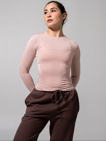 Halo Long Sleeve Hip Tee - Strawberry Milk