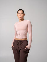 Thumbnail 2 of Halo Long Sleeve Baby Tee - Strawberry Milk, 2 of 7