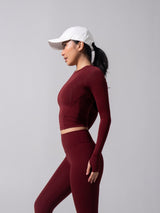 Thumbnail 3 of Halo Long Sleeve Baby Tee - Vineyard, 3 of 11