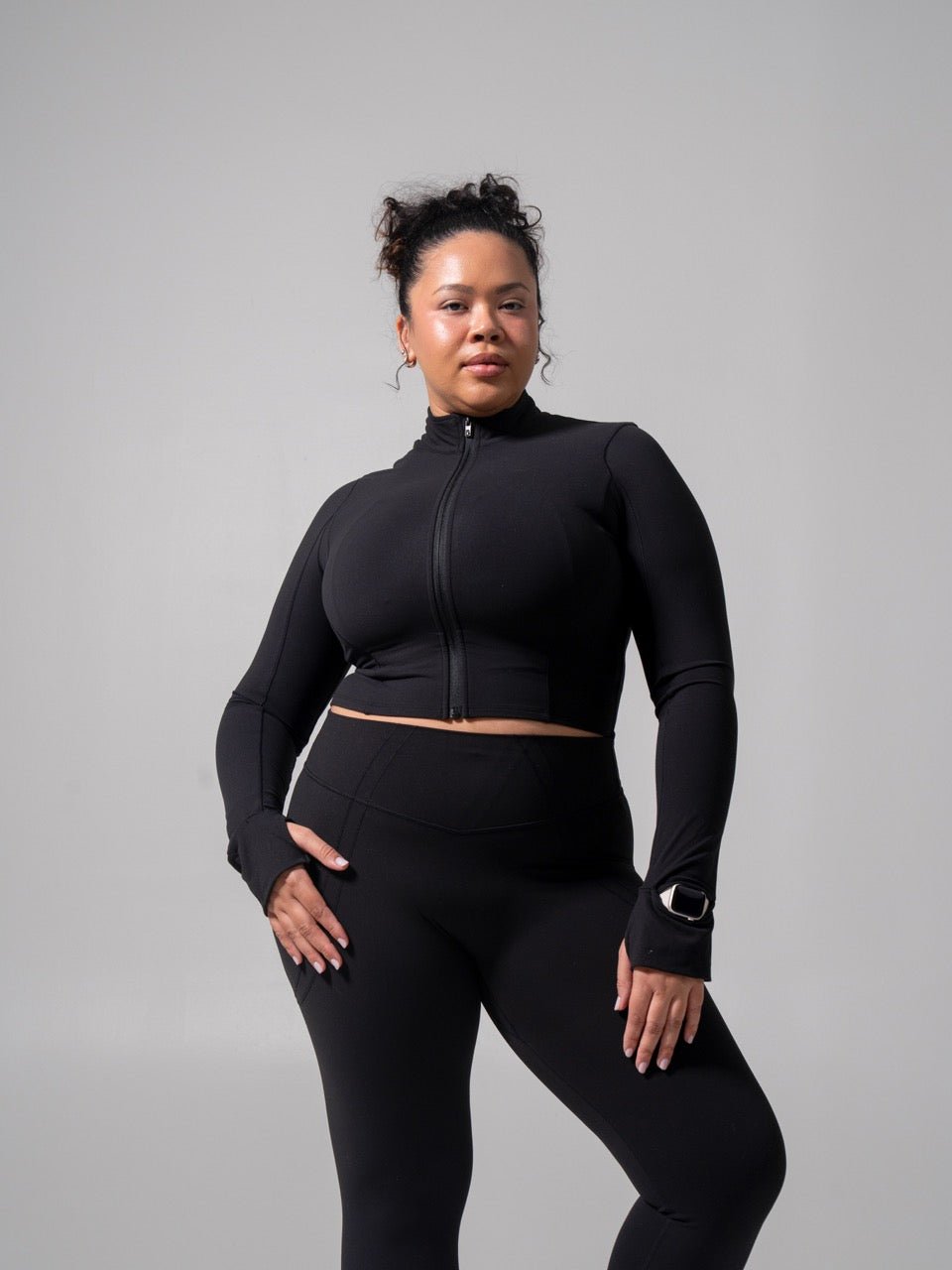 Rosa Waist Length Jacket - Onyx Black