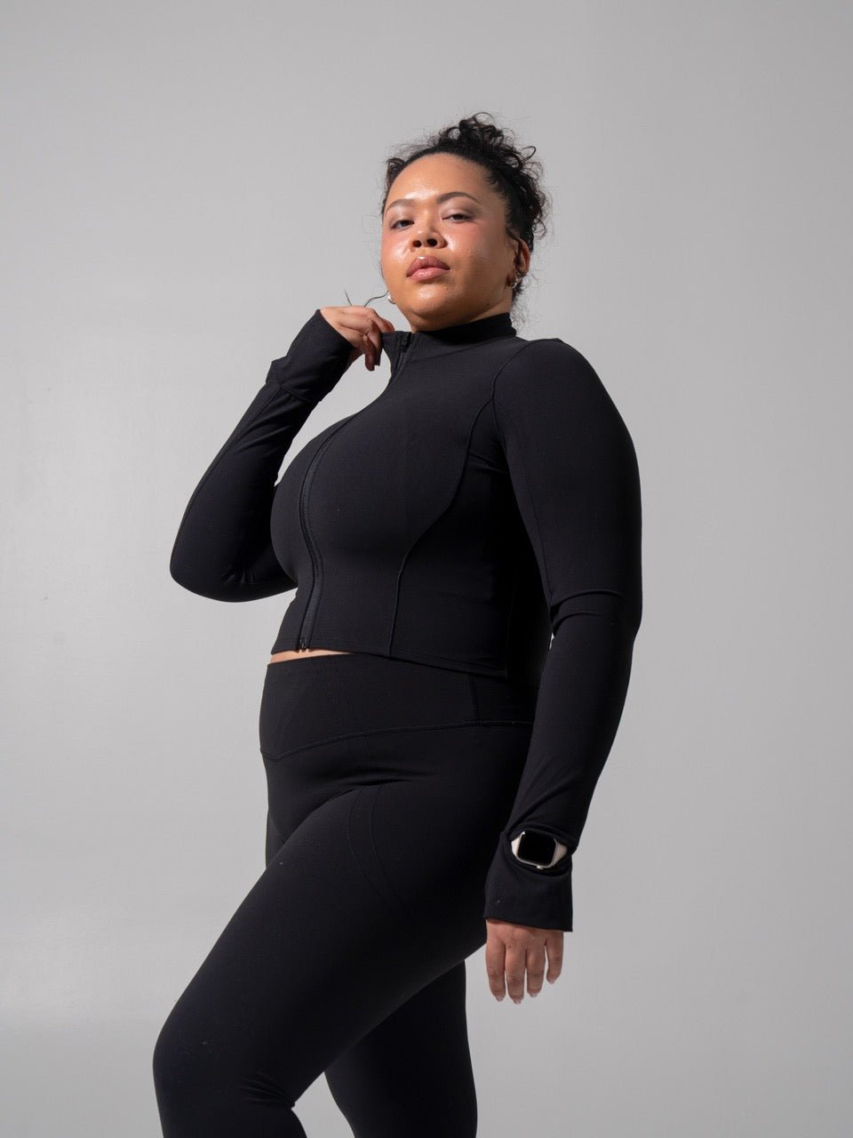 Rosa Waist Length Jacket - Onyx Black