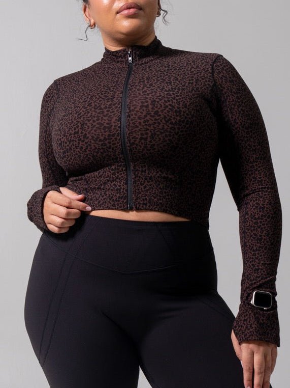 Rosa Waist Length Jacket - Leopard Print