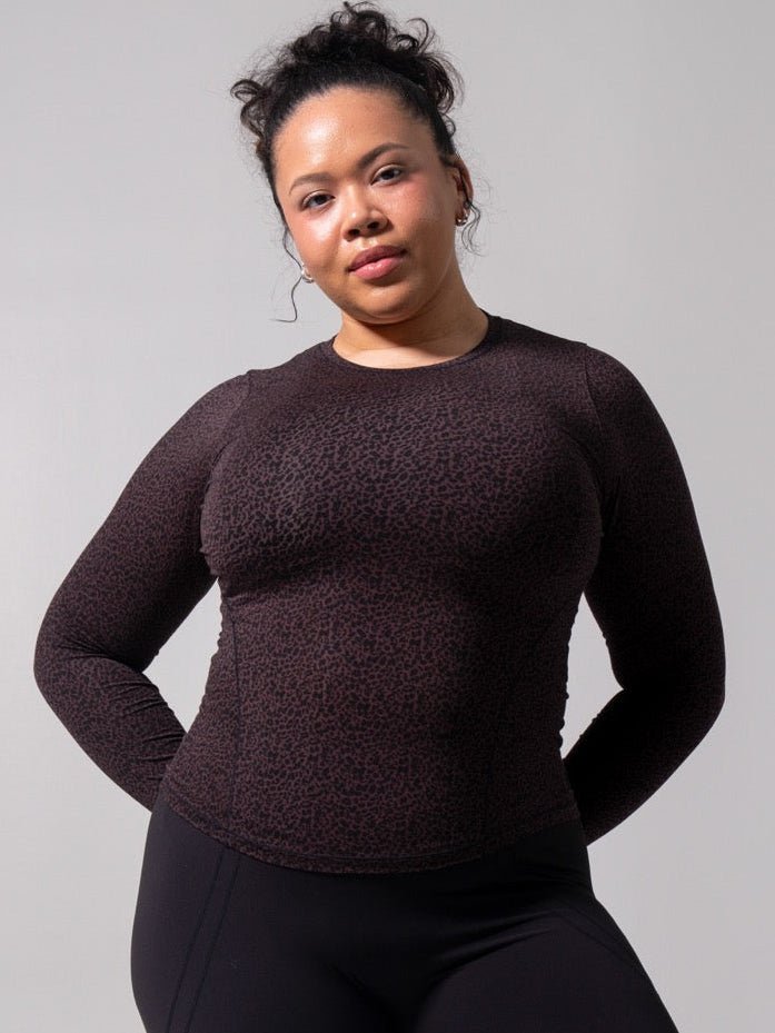 Halo Long Sleeve Hip Tee - Leopard Print