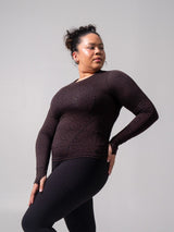 Thumbnail 3 of Halo Long Sleeve Hip Tee - Leopard Print, 3 of 6