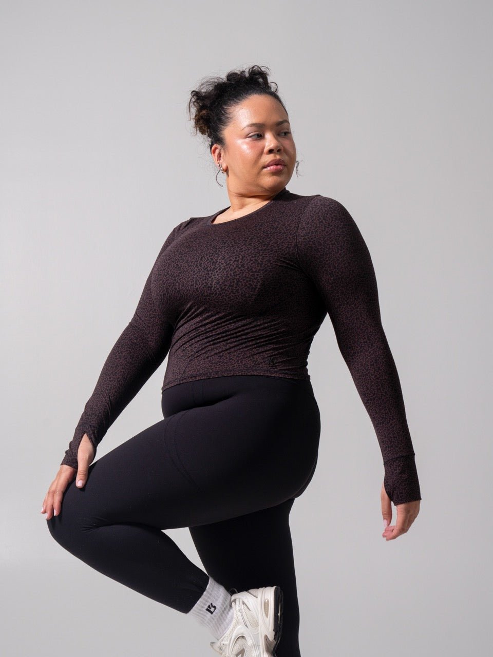 Halo Long Sleeve Baby Tee - Leopard Print