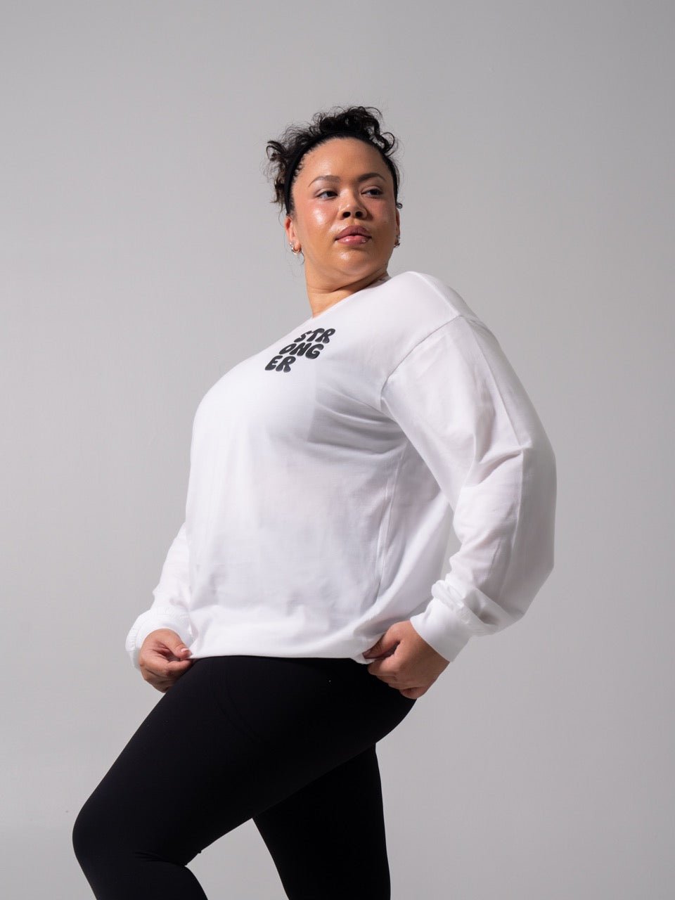 Stronger Long Sleeve Tee - White