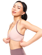 Thumbnail 4 of Girlfriend Reversible Sports Bra - Mocha Berry and Berry Ice, 4 of 8