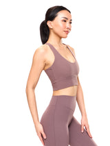 Thumbnail 3 of Rosa Sports Bra - Mocha Berry, 3 of 5