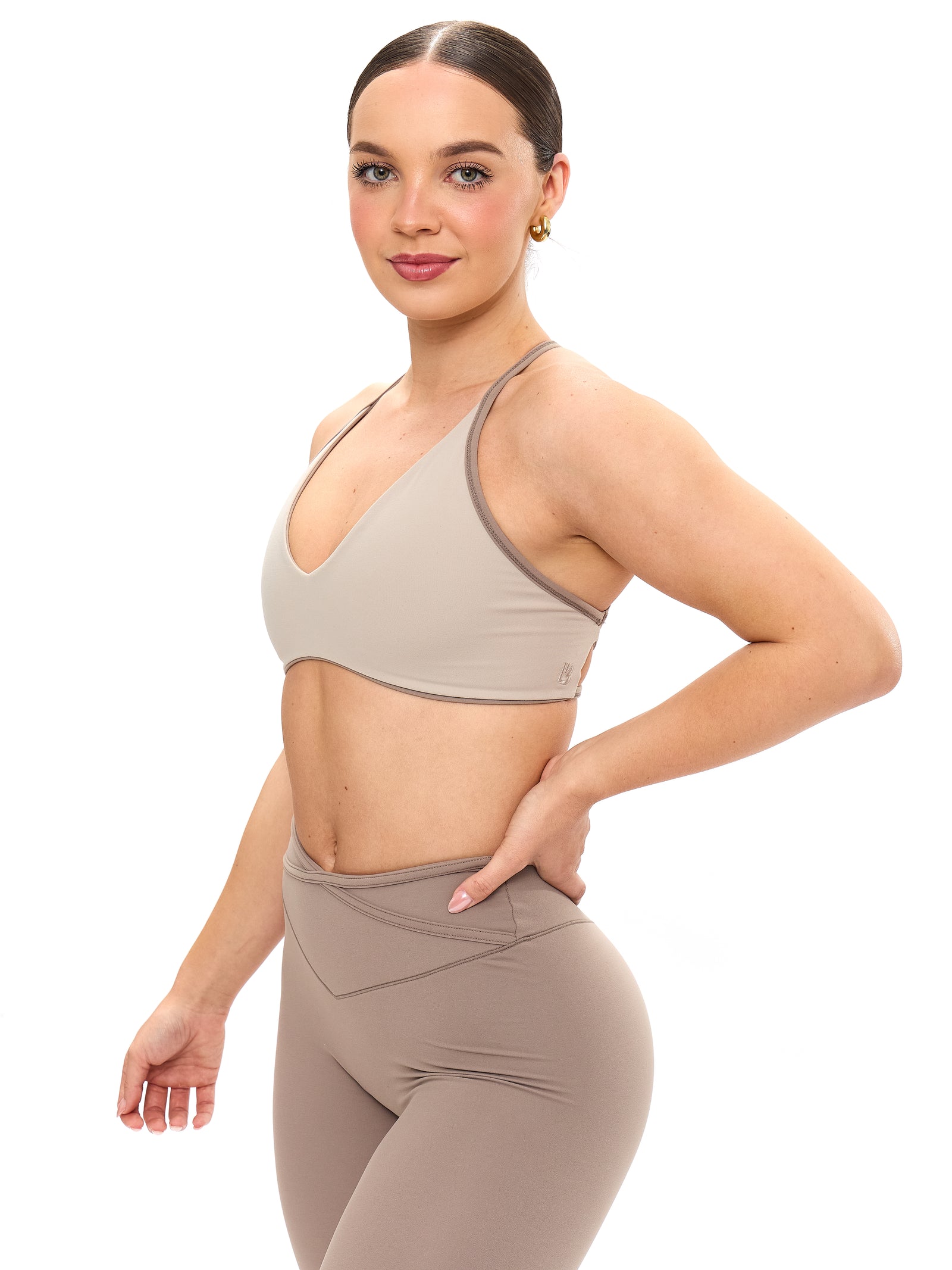 Girlfriend Reversible Sports Bra - Chai Latte and Chamomile
