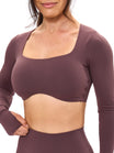 Long Sleeve Curve Crop - Smoked Cherry