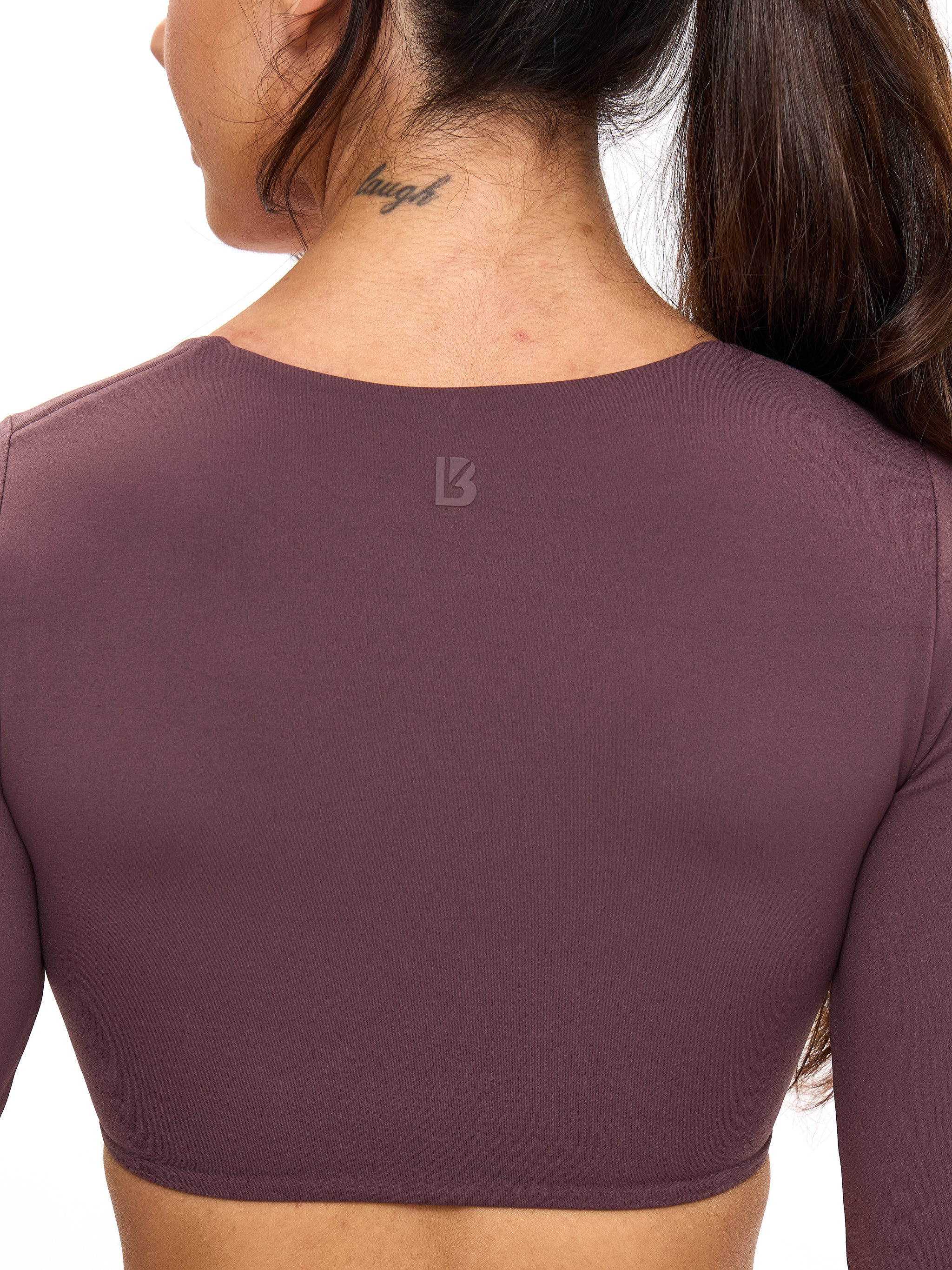 Long Sleeve Curve Crop - Smoked Cherry