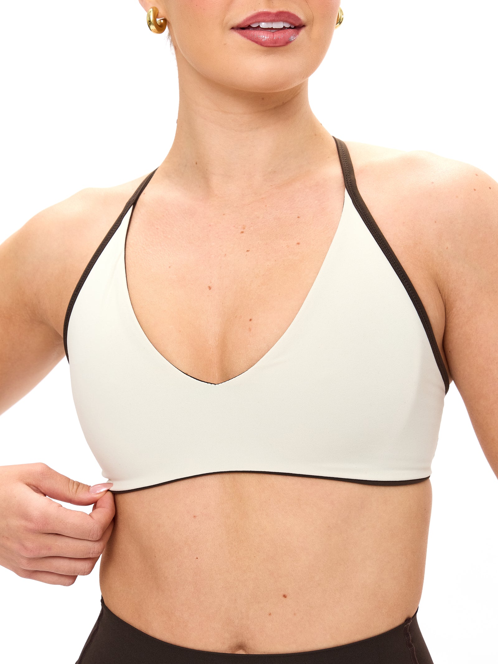 Girlfriend Reversible Sports Bra - Cold Brew and Bone