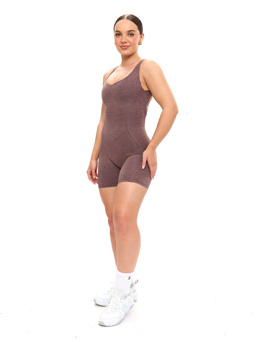 Dream Heathered Bodysuit - Mocha Berry
