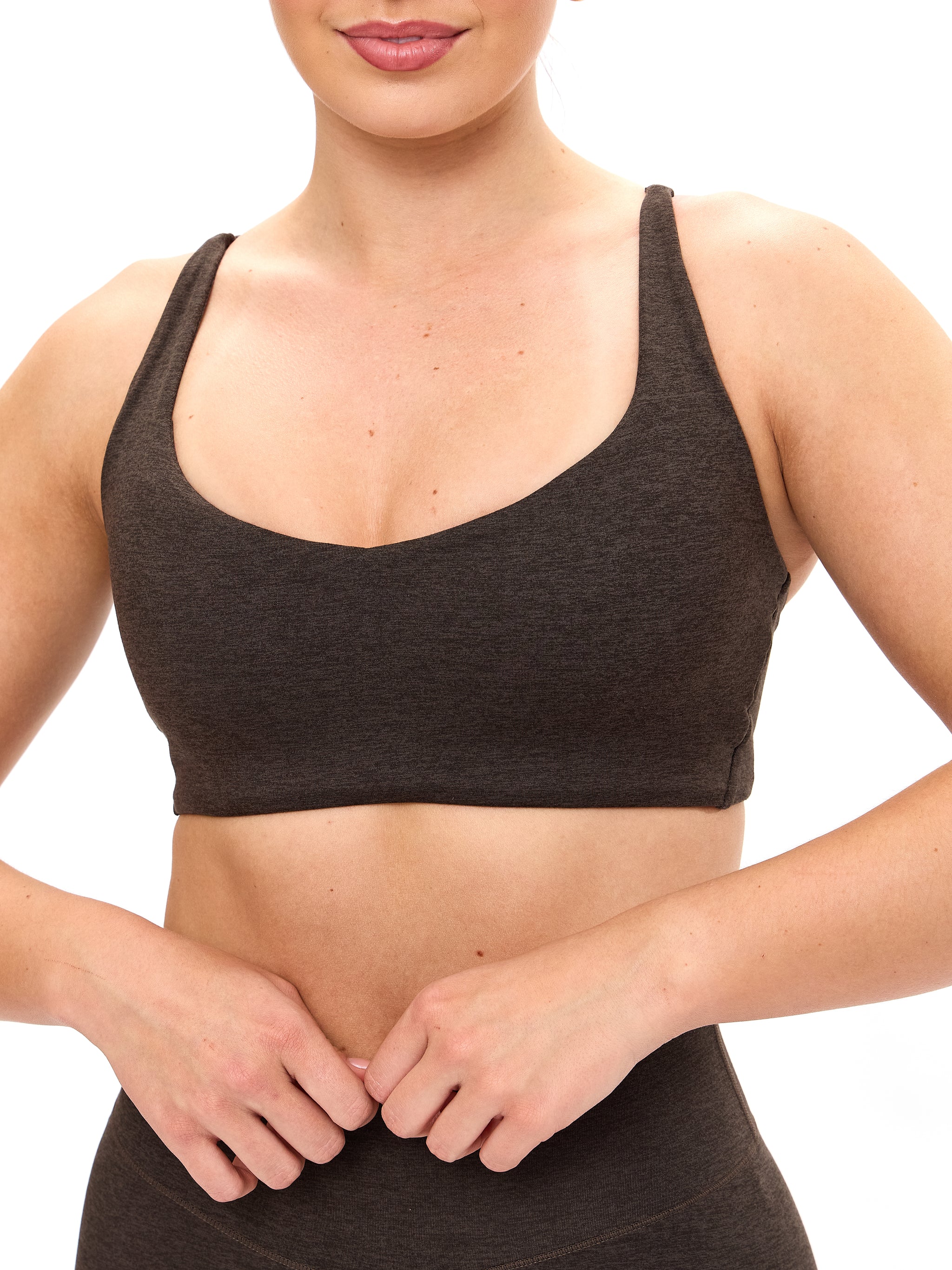 Dream Heathered Sports Bra - Cold Brew