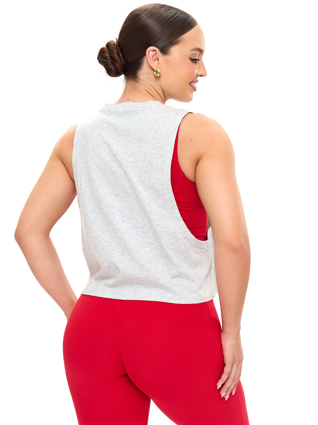 Globe Crop Tank - Heather Grey